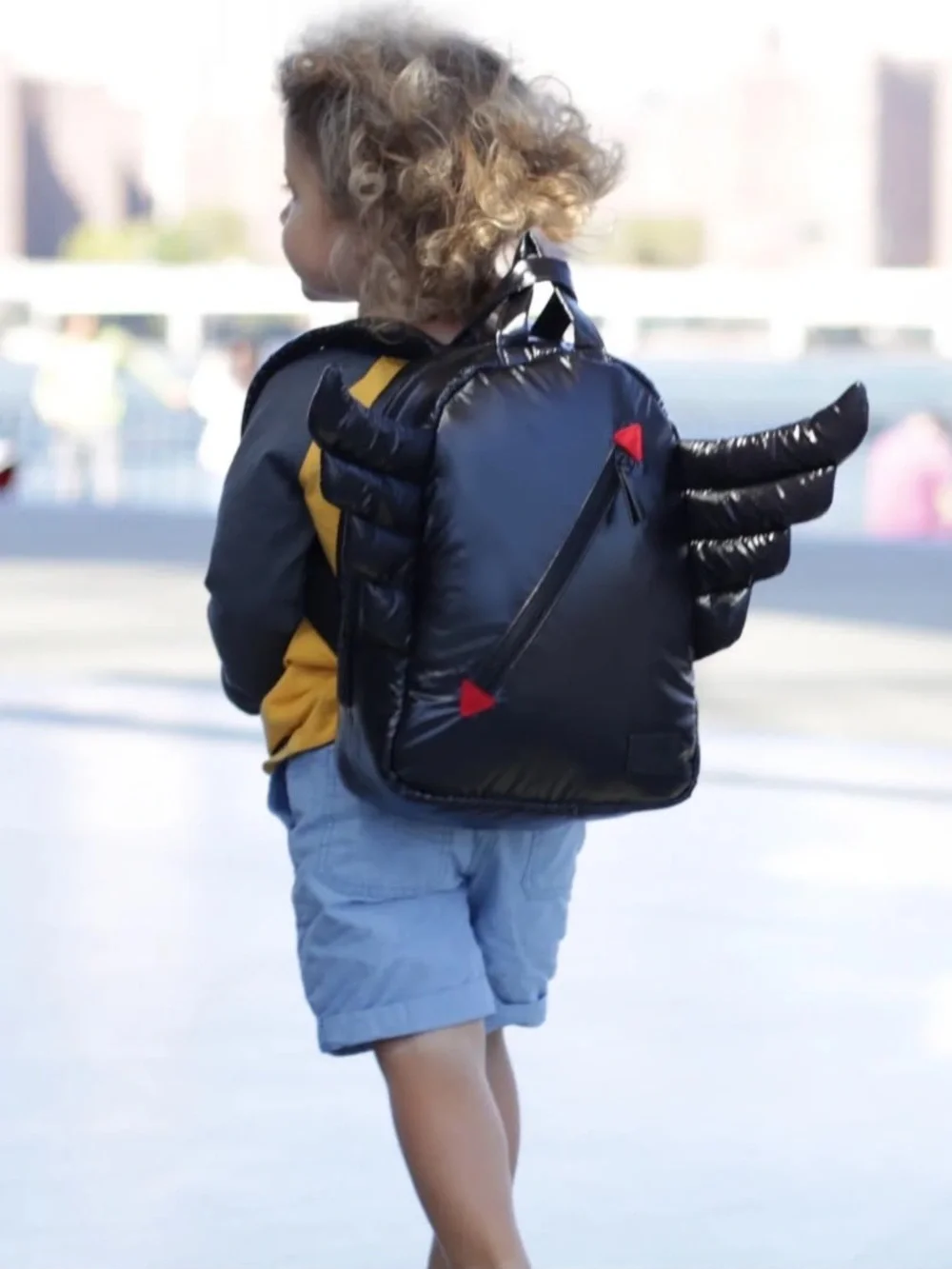 7 AM Enfant black puffer wing backpack NWT